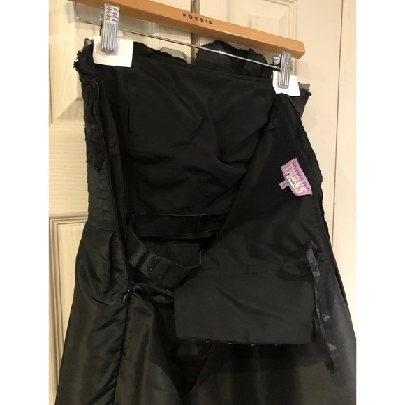 Black Vivienne Tam Silk Taffeta Statement Flower Strapless Cocktail Dress 6 - Picture 12 of 12